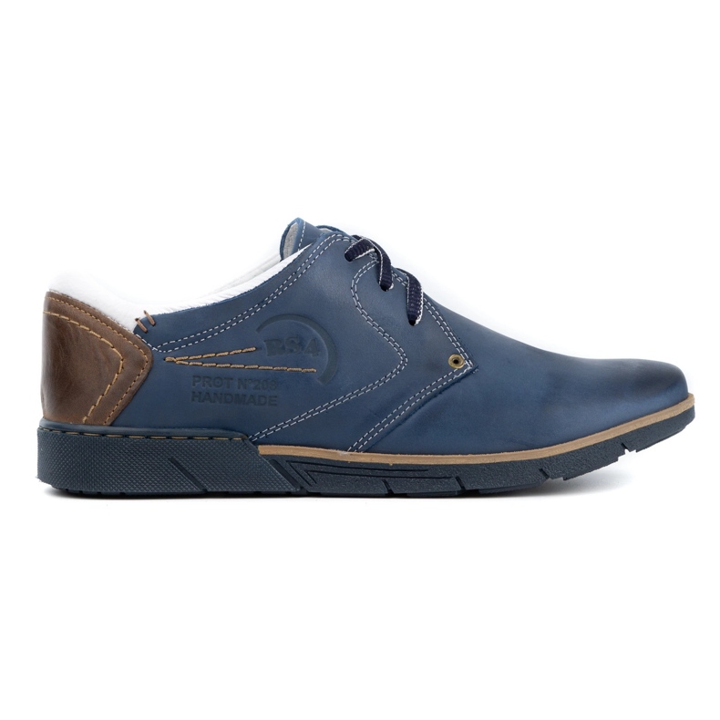 Polbut Men's shoes 2103 navy blue with white multicolored