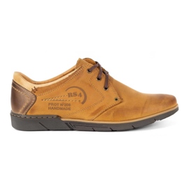 Polbut Men's leather shoes 2103 camel brown