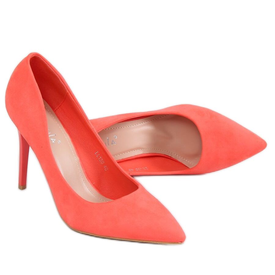 Coral top colored pumps