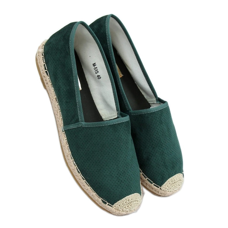 Green women's espadrilles M-515 DK.GREEN Green women's espadrilles M-515 DK.GREEN