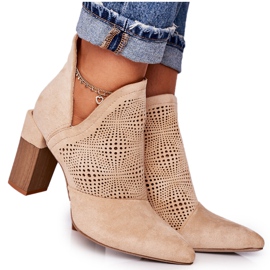 Openwork Booties On A Beige Michelle Post Openwork Booties On A Beige Michelle Post