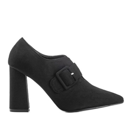 Black ankle boots made of Galilea eco-suede Black ankle boots made of Galilea eco-suede