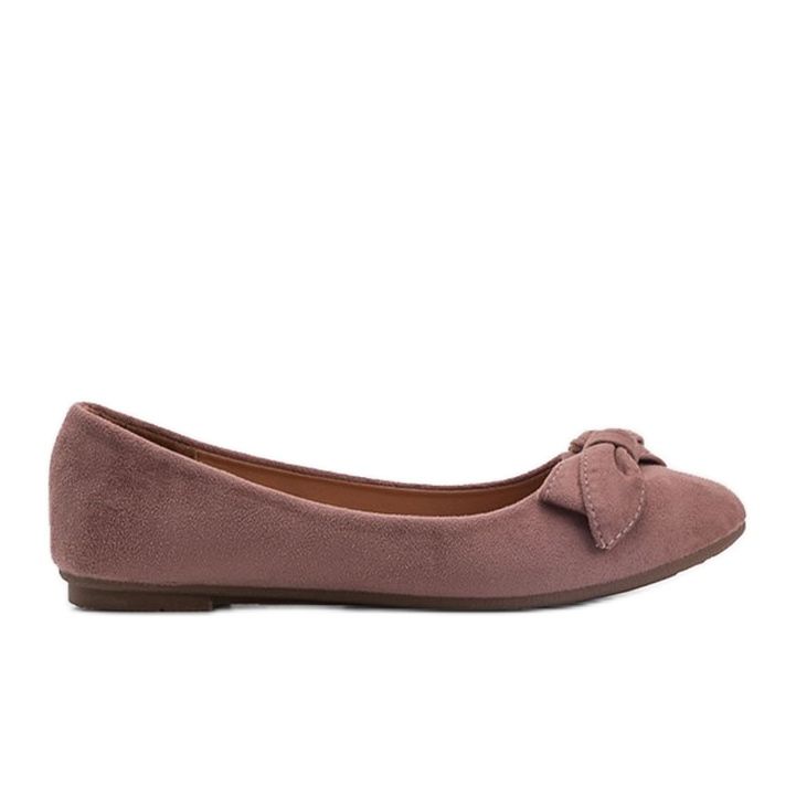 Ellie's pink suede ballerinas