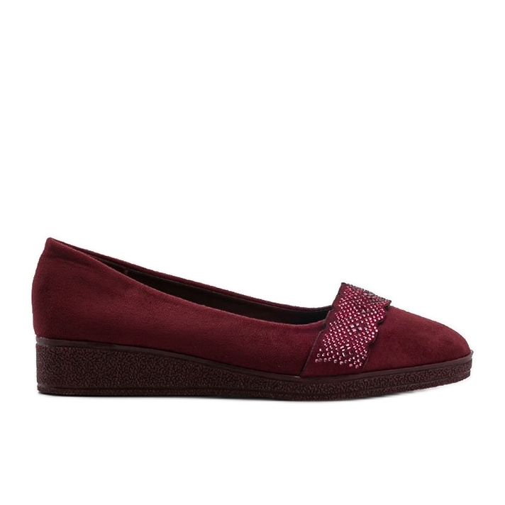 Suede ballerinas on the Maritza wedge heel red multicolored
