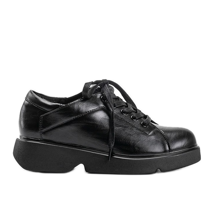 Black matte shoes on the wedge Alena