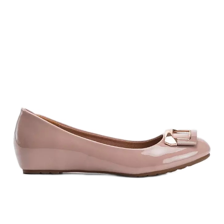 Lacquered nude Lillie ballerinas beige