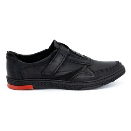 Polbut Men's casual leather shoes 2102 black with red Polbut Men's casual leather shoes 2102 black with red