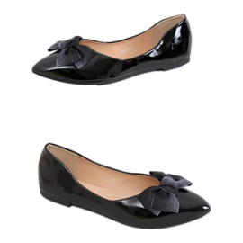 Black lacquered women's ballerinas 98-37 Black