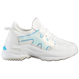 SHELOVET Spring Sneakers With Holo Effect white SHELOVET Spring Sneakers With Holo Effect white