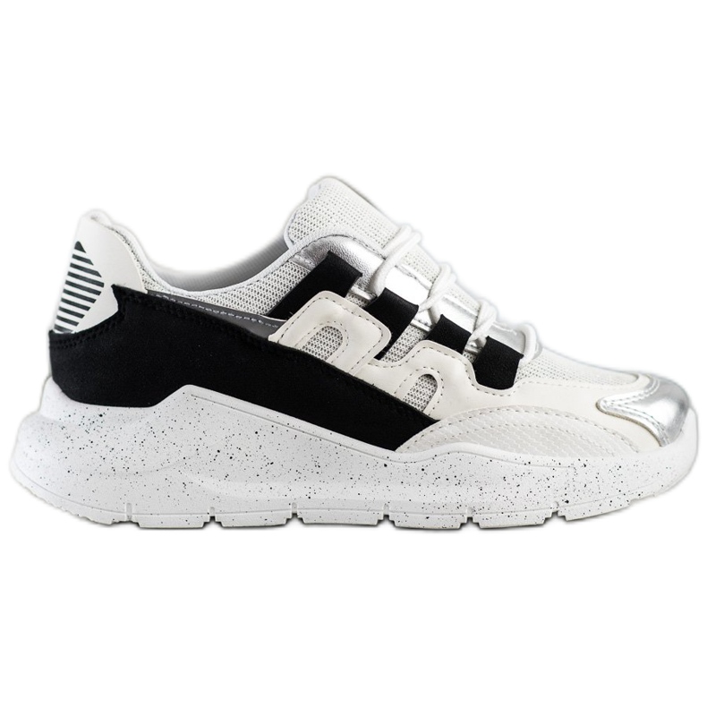 Ideal Shoes Sneakers With Black Insert white
