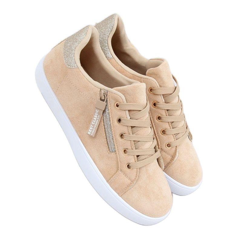 Beige women's beige sneakers C2006