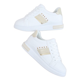 White women's sneakers LA129P Beige White women's sneakers LA129P Beige
