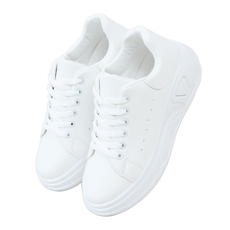 White LA158 White high-sole shoes