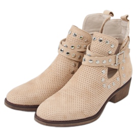 Boots cut with studs beige NS196P Beige