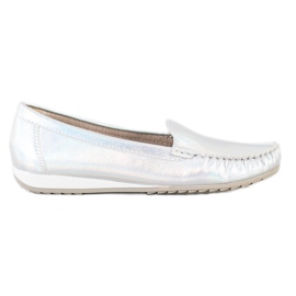 Goodin Shiny stylish loafers silver
