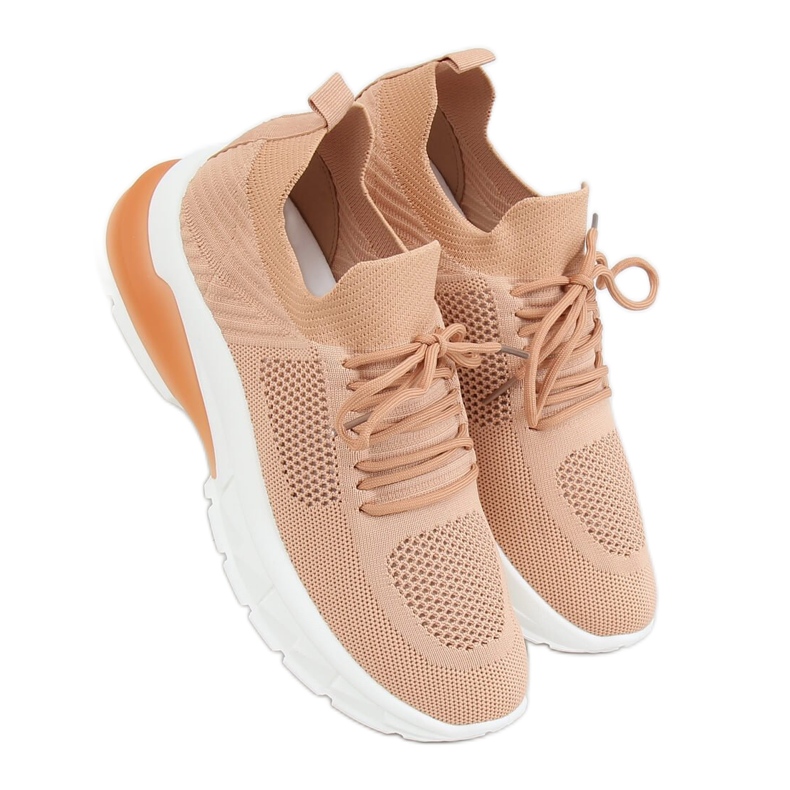 Caramel sock sports shoes JH-08 Camel brown