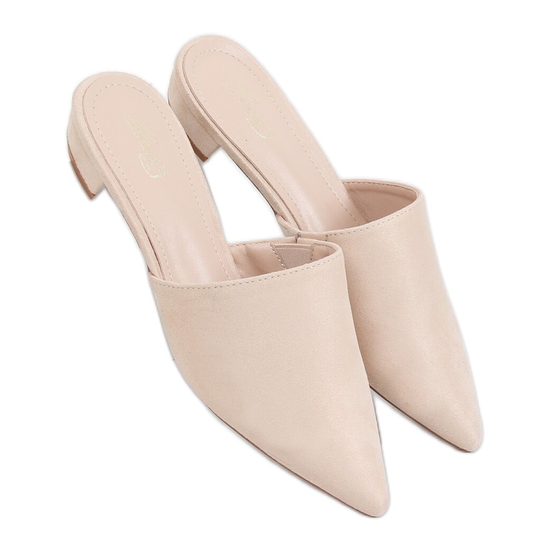 Almond beige toe slippers MM-799 Beige Almond beige toe slippers MM-799 Beige