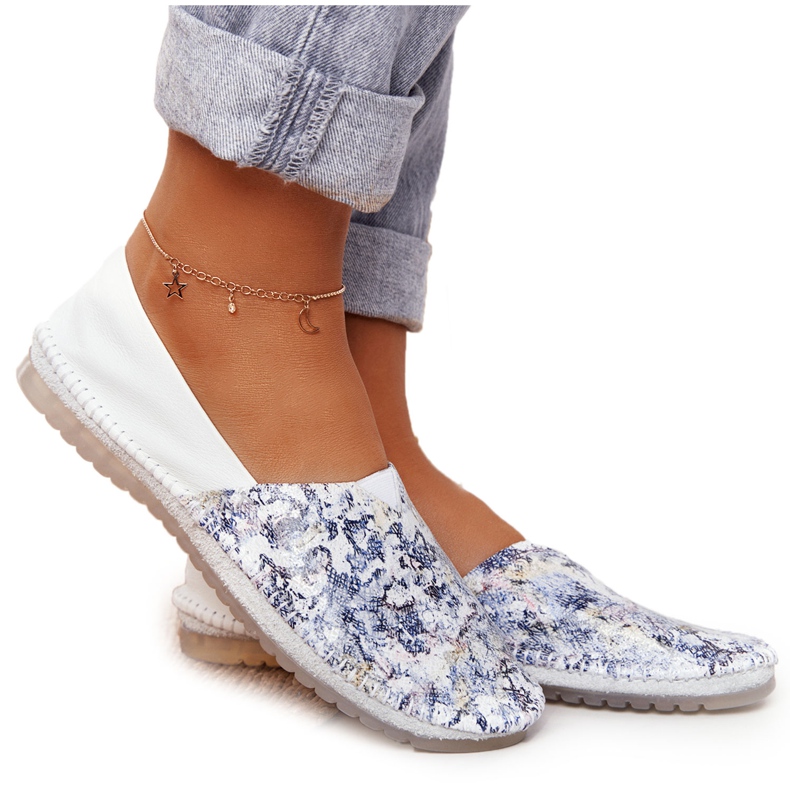 Women's Leather Maciejka Ballerinas White 01930-85 multicolored