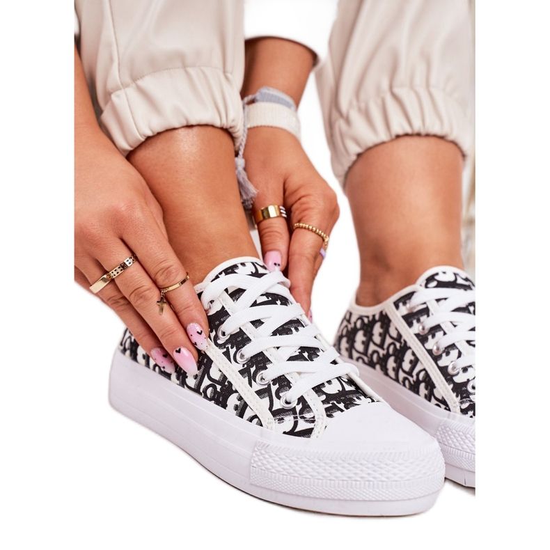 PS1 Daphne Women's Logged Sneakers White and Black