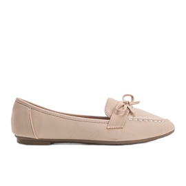 Lena beige suede loafers