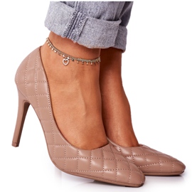 PS1 Elegant Quilted Stilettos Bright Brown Rosanna