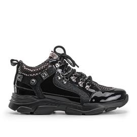 Black Giovanna wedge sneakers