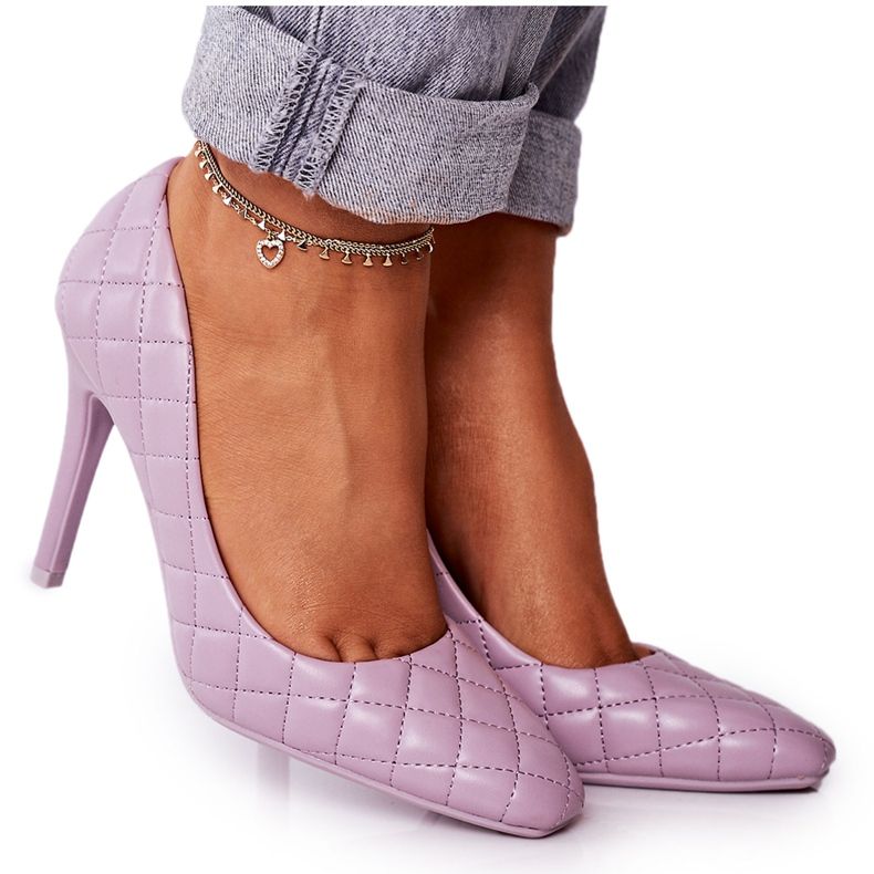 PS1 Elegant Violet Quilted Stilettos Rosanna