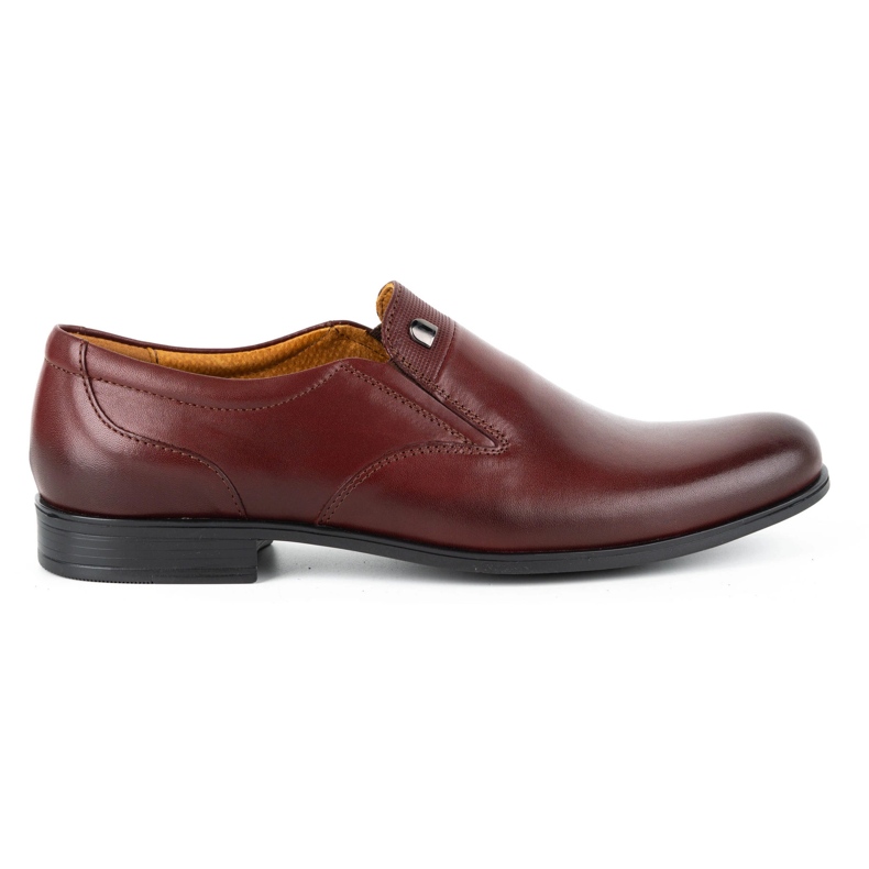 Kampol Men's formal slip-on shoes 343/17 burgundy red