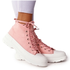 FB2 Women's High Sneakers On A Large Sole Pink Trissy