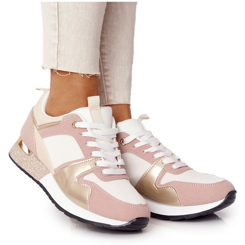 Women's Sport Shoes Sneakers Beige With Brocade Belinda multicolored