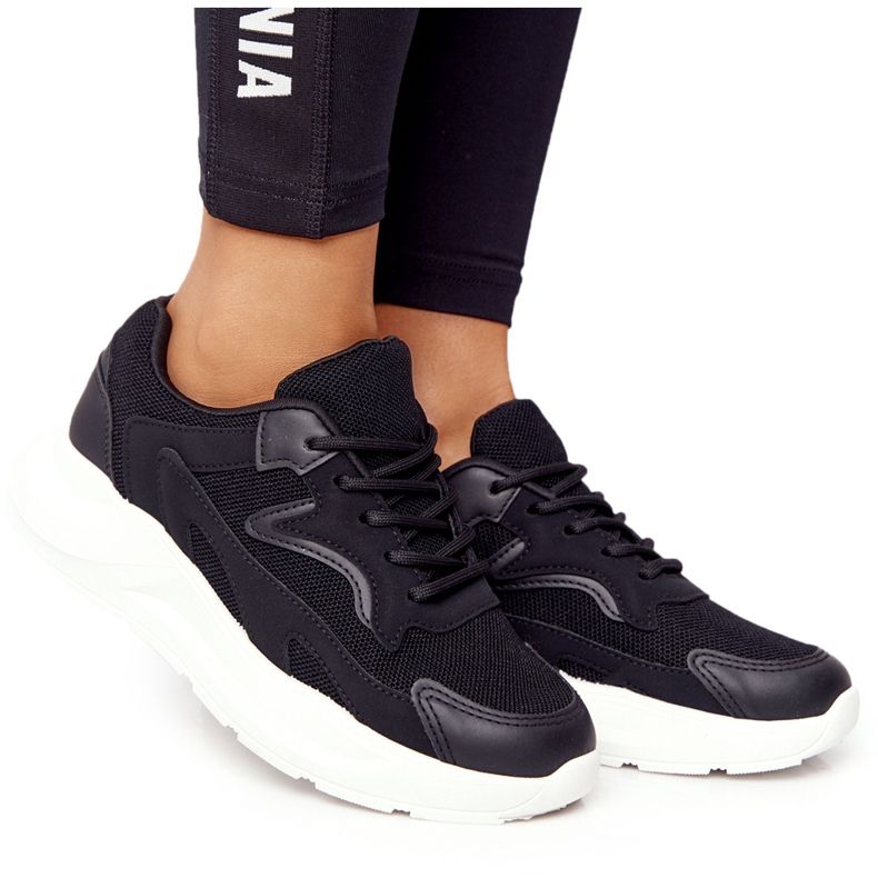 FB2 Black Delusion Women's Sneakers On Large Sole