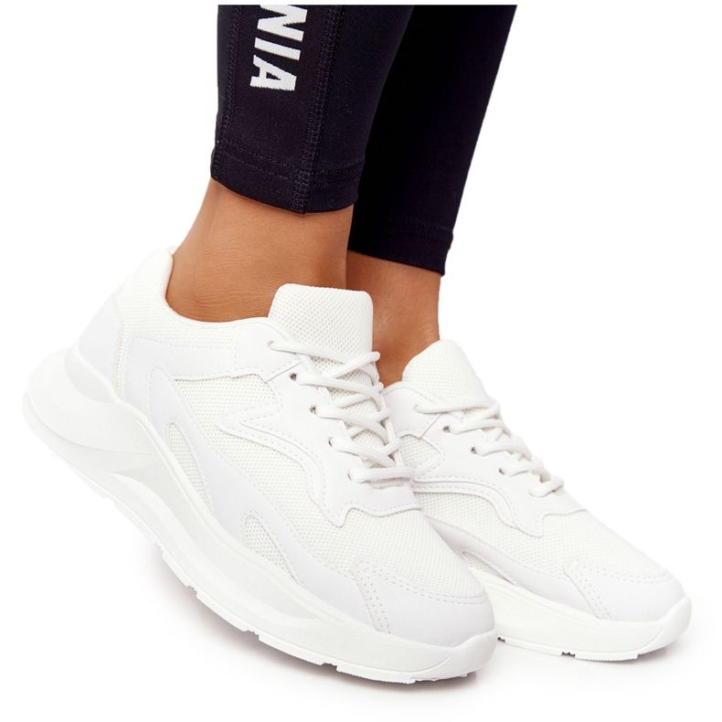 FB2 Women's Sneakers On Large Sole White Delusion