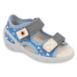 Befado children's shoes pu 065P158 blue grey Befado children's shoes pu 065P158 blue grey