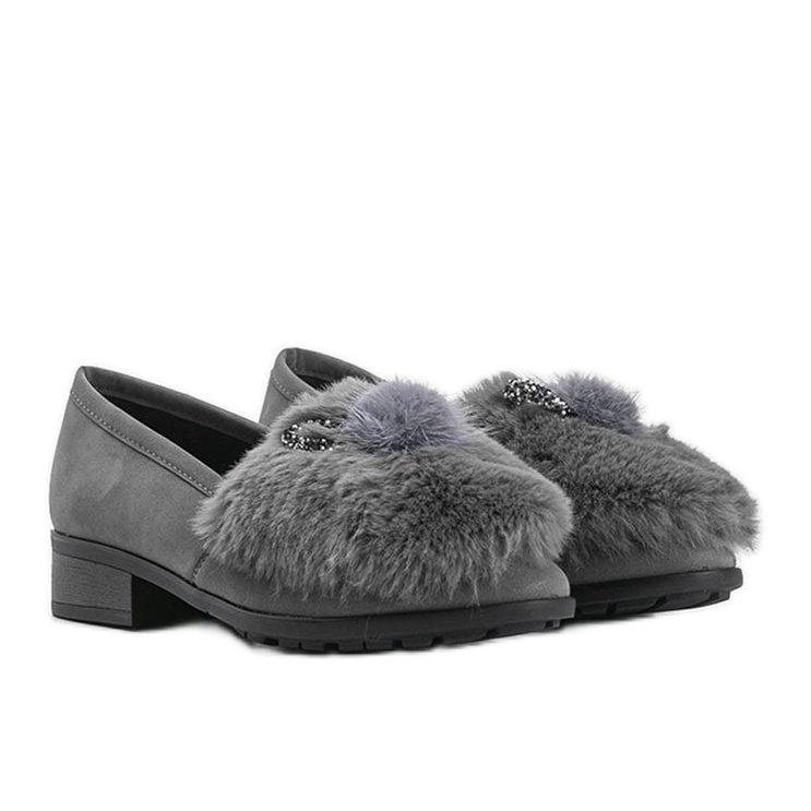 Gray women's shoes with fur Deasia grey