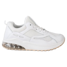 SHELOVET White Sneakers With Mesh