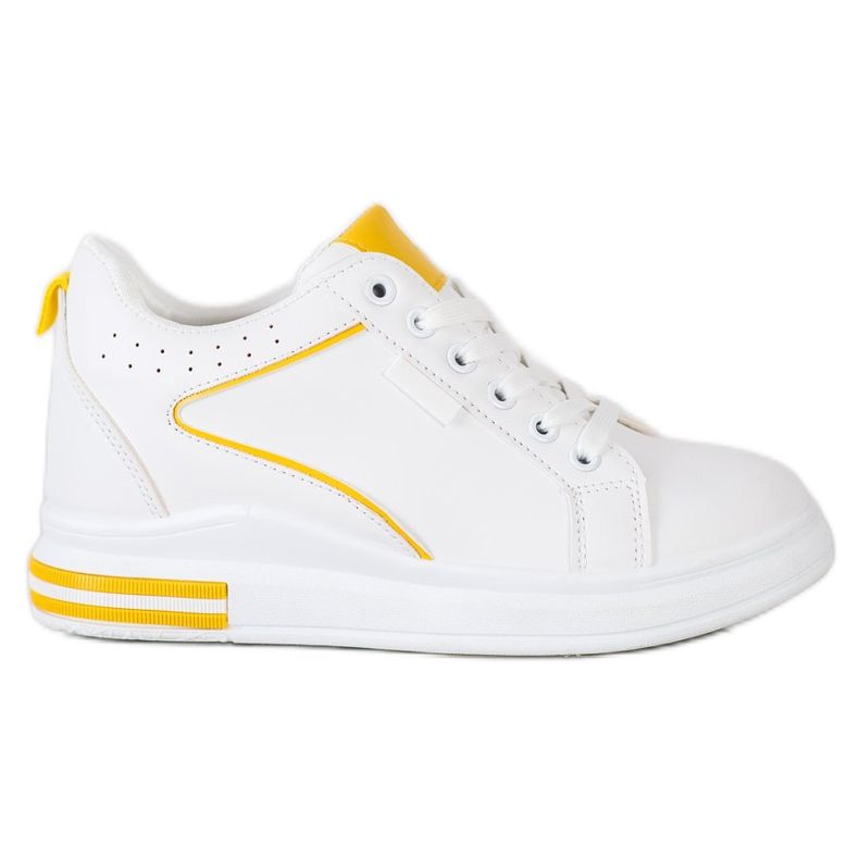 SHELOVET White Shoes With Hidden Wedge