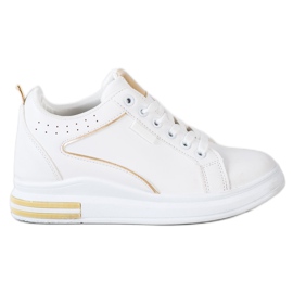 SHELOVET White Shoes With Hidden Wedge