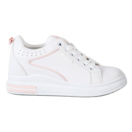 SHELOVET White Shoes With Hidden Wedge