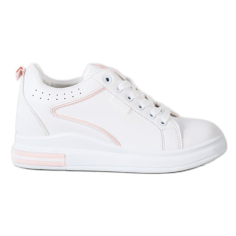 SHELOVET White Shoes With Hidden Wedge
