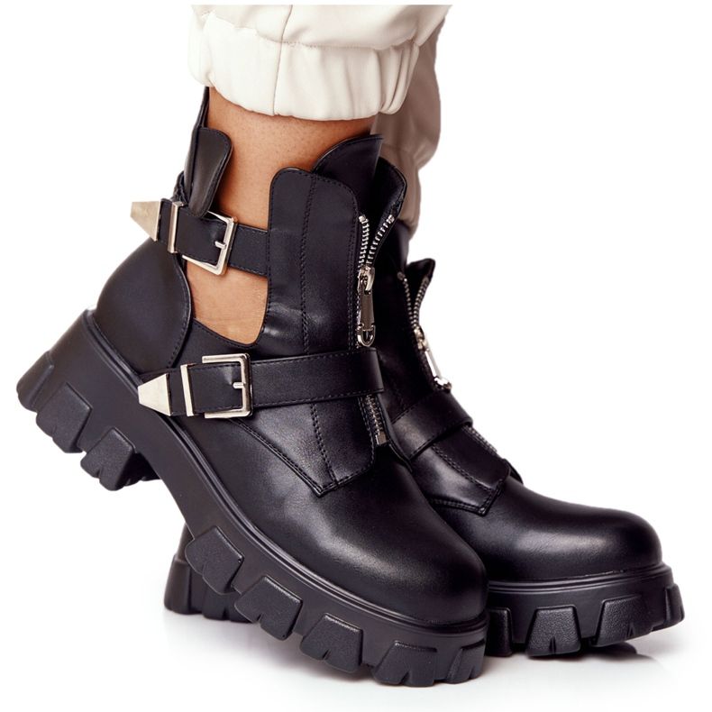 FB2 Women's Boots Workers On The Platform Black Cosmic Love