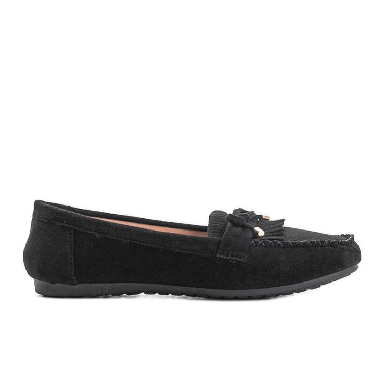 Black Kira eco-suede loafers
