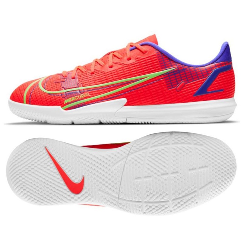 Nike Vapor 14 Academy Ic Jr CV0815 600 soccer shoes red oranges and reds