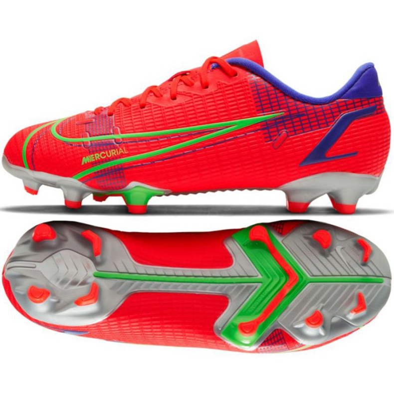 Nike Vapor 14 Academy FG / MG Jr CV0811 600 soccer shoe red oranges and reds