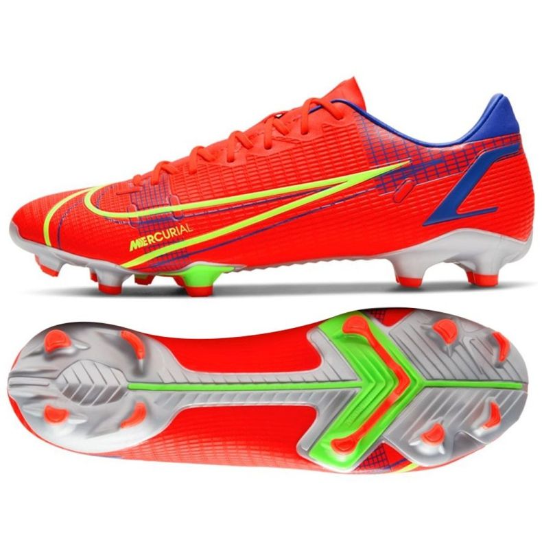 Nike Mercurial Vapor 14 Academy FG / MG M CU5691 600 soccer shoe red oranges and reds