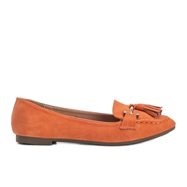 Orange fringed Ana loafers