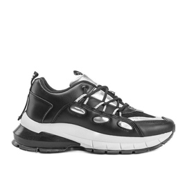 Black sneakers with silver Guadalupe inserts