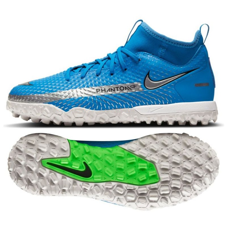 Nike Phantom Gt Academy Df Tf Jr CW6695 400 football shoe blue blue