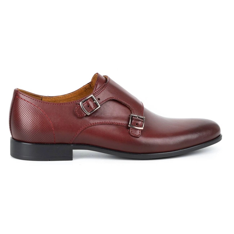 Kampol Men's formal monk shoes 341/17 burgundy red