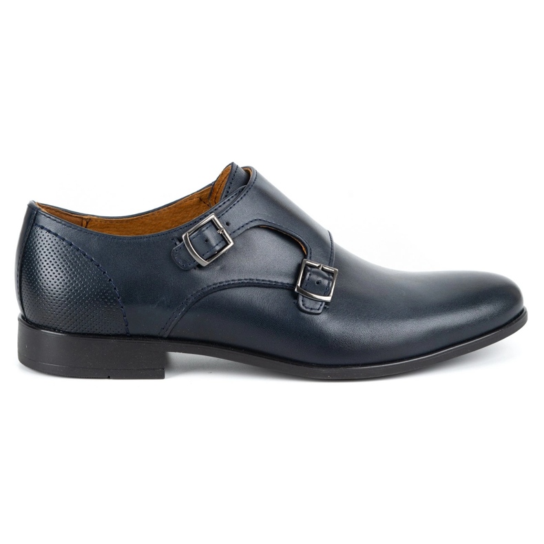 Kampol Men's formal monk shoes 341/54 navy blue