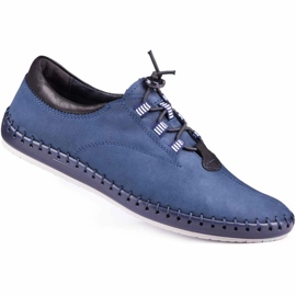 Kampol Men's casual shoes 337/53 navy blue